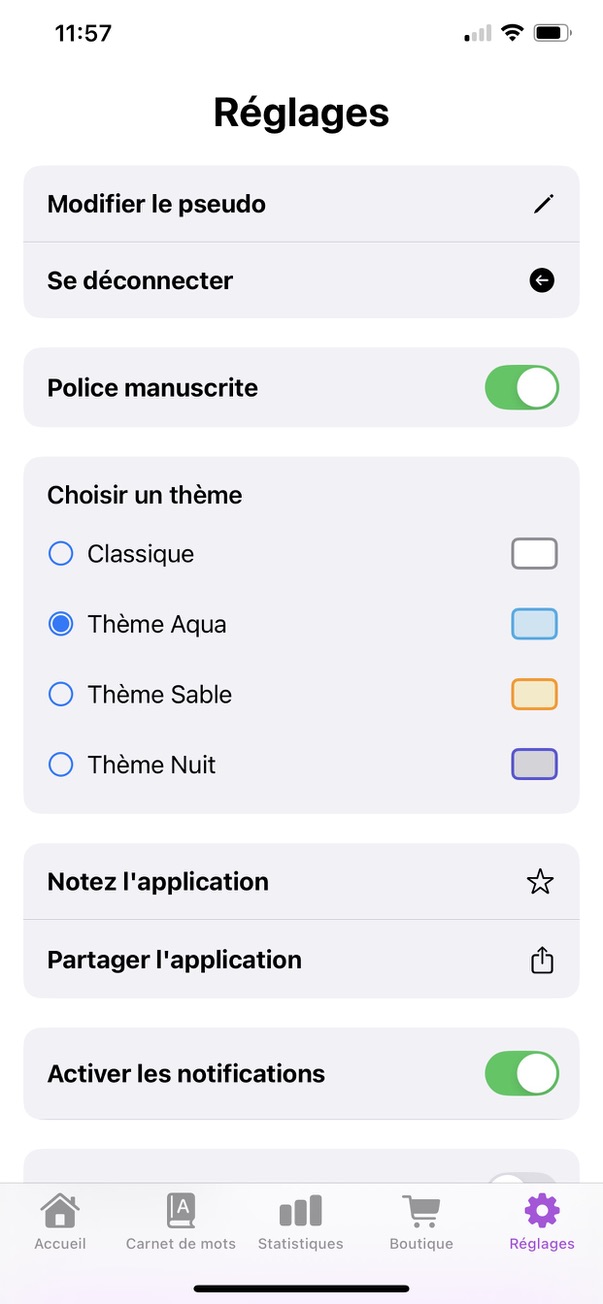 FléchiMots – settings
